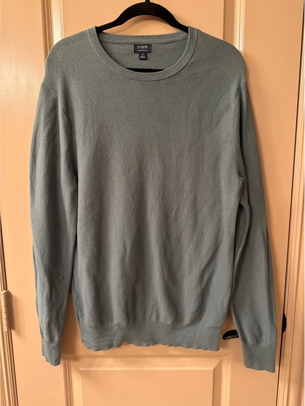 J.Crew Men's Medium Light Green 100% Cotton Crewneck Sweater